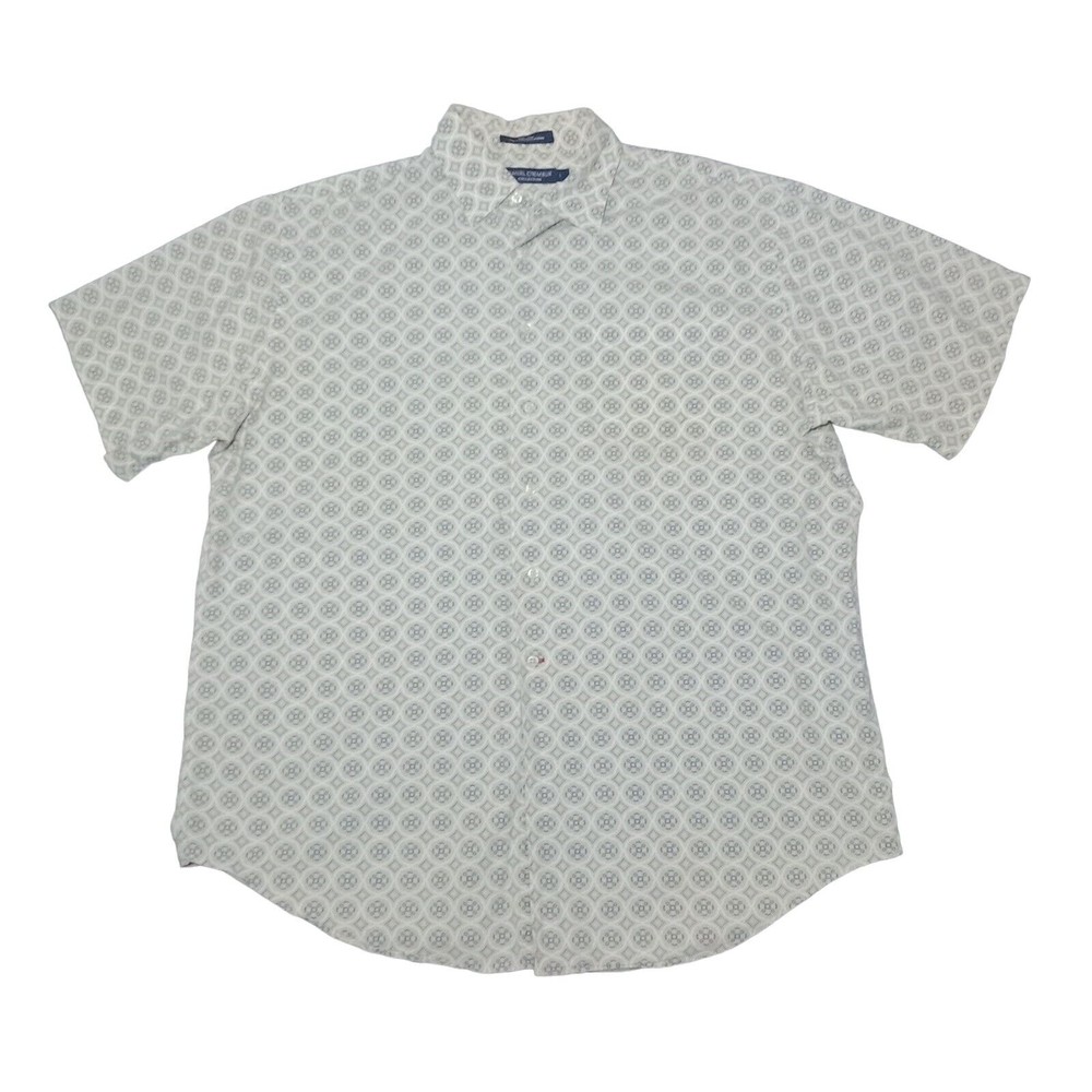 Daniel Cremieux Men's Large Shirt Hawaiian Geometric Button Up Short Sleeve